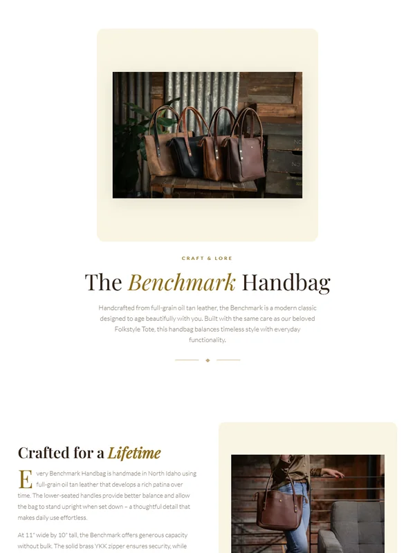Heritage template - Benchmark Handbag