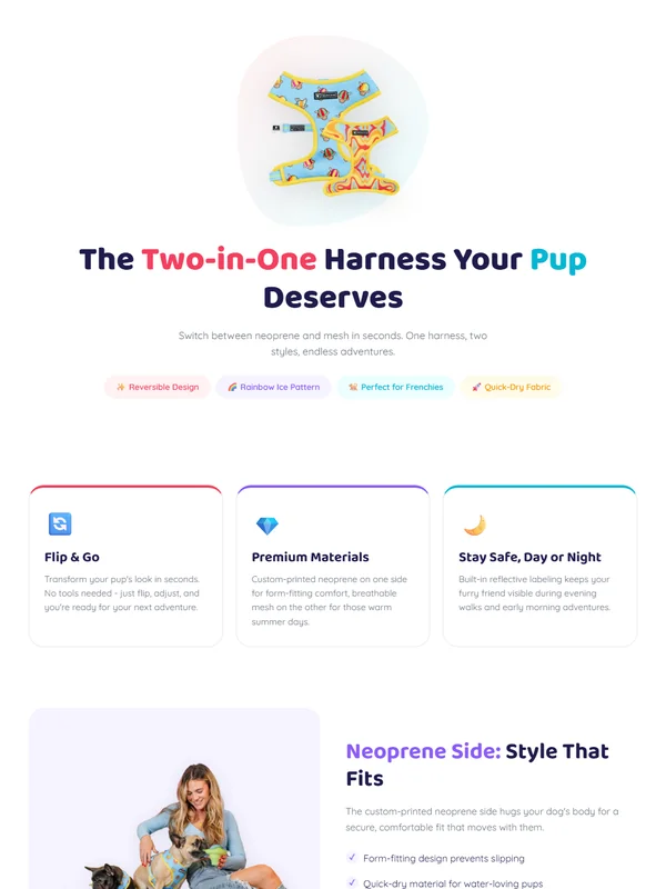 Playful template - Rainbow Ice Harness
